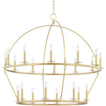 Howell Dual Tier Chandelier - Aged Brass