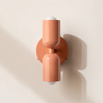 Up Down Wall Sconce - Peach Canopy / Peach Upper Shade