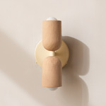 Ceramic Up Down Wall Sconce - Bone Canopy / Tan Clay Upper Shade