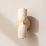 Ceramic Up Down Wall Sconce - Bone Canopy / White Clay Upper Shade