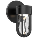 Davy Outdoor Wall Sconce - Black / Clear Water