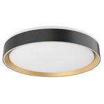 Essex Ceiling Flush Light - Black / Inner Gold / Frosted
