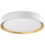 Essex Ceiling Flush Light - White / Inner Gold / Frosted
