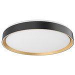 Essex Ceiling Flush Light - Black / Inner Gold / Frosted