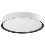 Essex Ceiling Flush Light - White / Inner Black / Frosted