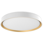 Essex Ceiling Flush Light - White / Inner Gold / Frosted