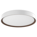 Essex Ceiling Flush Light - White / Inner Walnut / Frosted