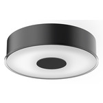 Parker Black Ceiling Flush Light - Black / Frosted