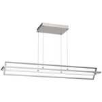 Mondrian Rectangular Pendant - Brushed Nickel / Frosted