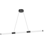 Akari Linear Pendant - Black / Frosted