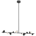 Geode Linear Pendant - Black / Frosted