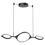 Serif Linear Pendant - Black / Frosted