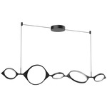 Serif Linear Pendant - Black / Frosted