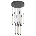 Motif Draped Multi Light Pendant - Black / Clear