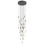 Motif Draped Multi Light Pendant - Black / Clear