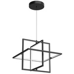 Mondrian Square Pendant - Black / Frosted