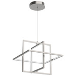 Mondrian Square Pendant - Brushed Nickel / Frosted