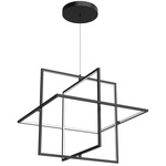 Mondrian Square Pendant - Black / Frosted