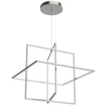 Mondrian Square Pendant - Brushed Nickel / Frosted