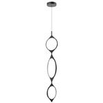 Serif Vertical Pendant - Black / Frosted