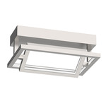 Mondrian Semi Flush Ceiling Light - Brushed Nickel / Frosted