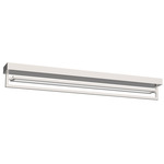 Mondrian Rectangle Semi Flush Ceiling Light - Brushed Nickel / Frosted