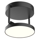 Novel Semi Flush Ceiling Light - Black / Frosted