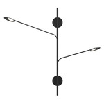 Rotaire Tall Wall Sconce - Black / Frosted