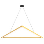 MIYO Cirrus Triangle Suspension with Center Feed Power - Satin Brass / Diffused Lens