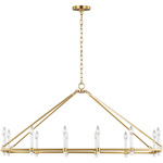 Marston Linear Chandelier - Burnished Brass / Cream