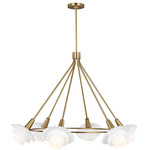 Rossie Foyer Chandelier - Burnished Brass / White