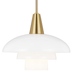 Rossie Pendant - Burnished Brass / White