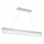 Effervescent Linear Pendant - Brushed Aluminum / Clear