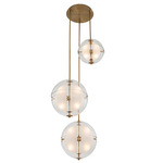 Sussex Multi Light Pendant - Polished Nickel / Frosted