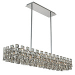 Piazze Linear Chandelier - Polished Chrome / Firenze Clear