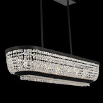 Terzo Linear Chandelier - Matte Black / Firenze Clear