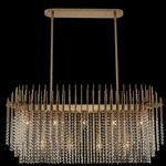 Estrella Linear Chandelier - Brushed Champagne Gold / Firenze Clear