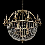 Pendolo Chandelier - Brushed Champagne Gold / Firenze Clear