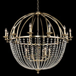 Pendolo Chandelier - Brushed Champagne Gold / Firenze Clear