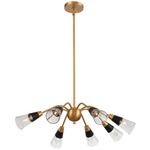 Ponti Chandelier - New Brass / Clear