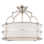 Carson Convertible Ceiling Light - Polished Nickel / Off White