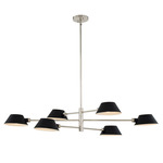 Bruno Linear Chandelier - Polished Chrome / Matte Black