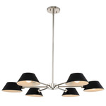 Bruno Chandelier - Polished Chrome / Matte Black