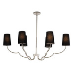 Sophia Linear Chandelier - Polished Nickel / Black