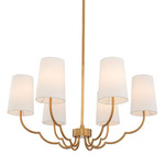 Sophia Chandelier - New Brass / White