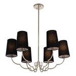 Sophia Chandelier - Polished Nickel / Black