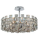 Piazze Pendant - Polished Chrome / Firenze Clear