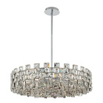 Piazze Pendant - Polished Chrome / Firenze Clear
