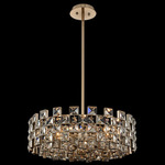 Piazze Pendant - Brushed Champagne Gold / Firenze Clear