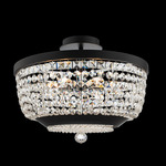 Terzo Semi Flush Ceiling Light - Matte Black / Firenze Clear